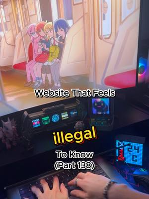 The image is divided into two main sections. The upper half shows a cartoon scene of an anime-style setting. It shows seven Anime characters inside what appears to be a train, with the people sitting down. The lower half displays items or items on a desk, including a keyboard, a monitor displaying a running app interface, with a hand entering text on the keyboard, and a digital clock displaying the temperature. A text overlay at the center with information about the title and part number.