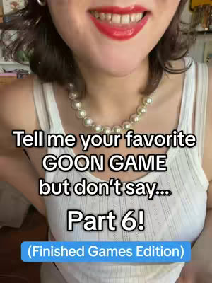 A close-up shot of a person, focusing on the lower face and neck. The person is wearing a white tank top and a pearl necklace. The person has bright red lipstick. Overlayed on the image is text in a bold, sans-serif font.