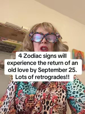 A woman with blonde hair and large, decorative eyeglasses is the central focus. A text overlay in a white box highlights the video's theme. The woman is wearing a brightly patterned blouse. The background is neutral and includes office-like elements.
