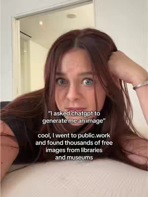 A selfie shot with a woman lying down on a surface, likely a bed or couch, with the upper body in view. The woman has long, reddish-brown hair and light-colored eyes. She has a slightly concerned or surprised expression on her face. Text overlay is present, with multiple lines in a sans-serif font. The background features a plain door frame.