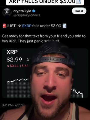 A man with a beard and a baseball cap is speaking into the camera, with a screenshot of a crypto graph and headlines behind him.