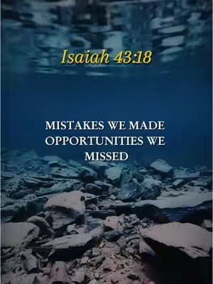The image captures an underwater scene. The composition is divided horizontally, with the top section showing the dark blue expanse of water and the bottom displaying a sea floor covered with large, irregularly shaped rocks. Text overlays are present, with the title in a gold color and the main quote in white.