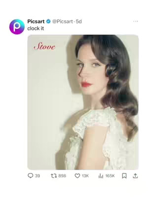 The cover image features a woman with dark hair and red lipstick. She wears a white top and poses in front of a plain background. The word "Stove" is written above her head in a stylized font. The image has a vintage or retro aesthetic.