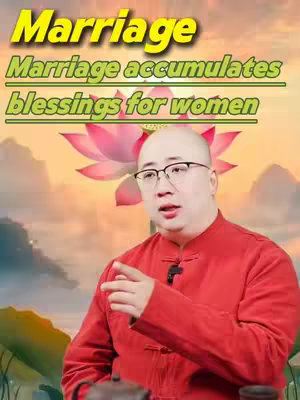A man in a red shirt with glasses gestures in front of a floral background and text layers.