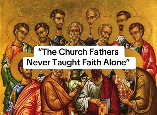 The cover image features a religious illustration with multiple figures. The central subject is composed of several figures with golden halos, dressed in various robes, set against a gold background. Above the figures is a text overlay set in a white rectangle, adding to the composition.
