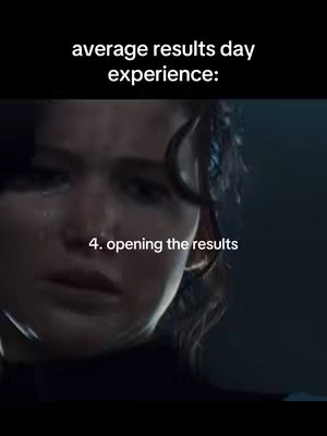 The cover image captures a close-up of a person expressing intense emotion, potentially crying. Text overlays indicate the video is about a 'results day' experience.