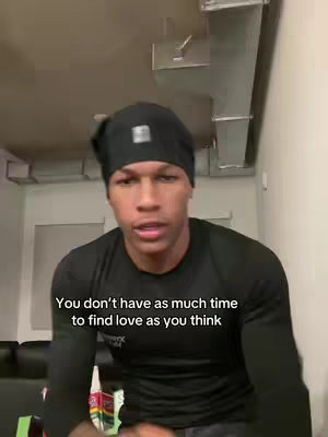 A medium shot features a young man in a black beanie and long sleeve shirt speaking to the camera. Text highlights are superimposed over the image.