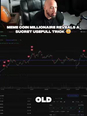 A man with a beard is seated in a black chair in front of a dark screen displaying a stock chart. White text overlays the top, while another line of text appears near the bottom. The video’s setting appears to be a home office.