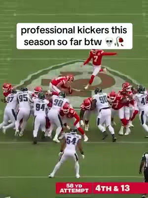 The cover image shows a football field during a game. Players in red and white uniforms are lined up against players in white and green uniforms. A player in red is kicking the ball. The text "58 YD ATTEMPT 4TH & 13" is visible at the bottom of the image.