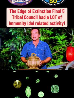 The cover image features Jeff Probst holding a container and the text overlay reads a LOT of Immunity Idol related activity!