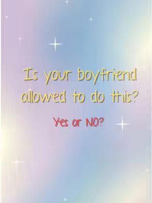 The image is a colorful, digitally-created graphic with a pastel gradient background. The central text asks a relationship-based question. The title is in yellow, stylized bubble letters, and the options "Yes or NO?" are in red text. Several white star-shaped sparkles are scattered on the background, the image has a playful, lighthearted feel.