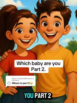 An AI-generated illustration featuring two smiling children. A girl with brown hair in pigtails wearing a red shirt is on the left, hugging a boy with brown hair wearing a yellow shirt on the right. The image is bright and colorful with text overlays.