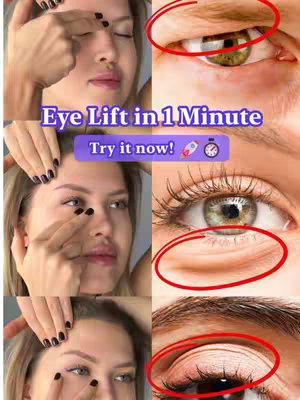 The cover image shows a split image with sections of a woman's face. The woman is shown in multiple shots. On the right side are close-ups of the eyes. The overall look is educational and focuses on a 'before and after' effect.