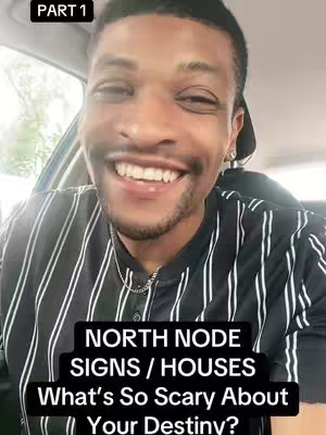 A selfie-style video cover shows a smiling Black man sitting inside a car. He is wearing a black and white striped collared shirt and a silver necklace. Text overlays are placed at the top left and in a black rectangle box at the bottom. The image is well-lit and focused on the man's face with a blurred background.