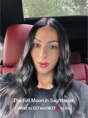 A woman with dark hair and red lipstick sits in a car. Text overlays the image, and the background shows the car's interior and the outdoors.