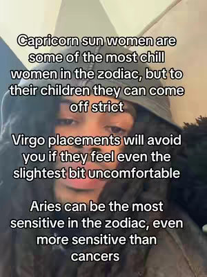 The image shows a person in a hoodie with text overlayed, providing insights within the astrology niche.