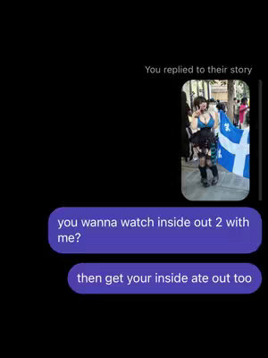 The cover image for this video appears to be a screenshot of a text conversation in an unknown app. On a black background, to the right, there is a nested image containing a picture of a lady with a blue top, in an outdood location with a flag behind her. Two purple speech bubbles are displayed beneath the image containing two messages in text.