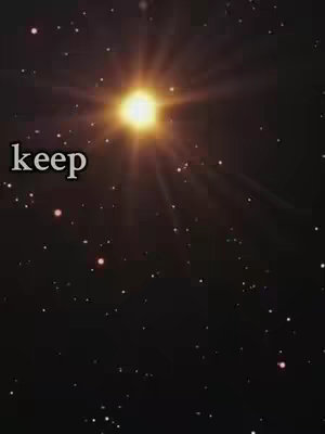 The cover image features a dark background dotted with numerous small, bright points mimicking stars. A bright, yellow-orange light source is positioned centrally, with radiant beams extending outward. The word "keep" is superimposed in white text on the left.