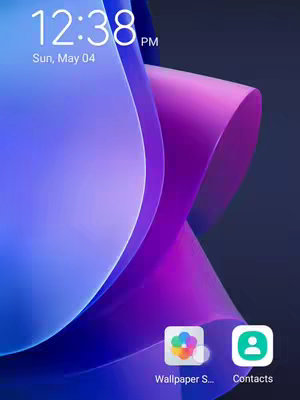 The cover image shows a smartphone screen displaying a gradient background with two app icons at the bottom. The time and date are displayed at the top.