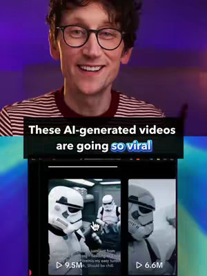 The cover image features a smiling man with glasses, wearing a striped shirt, overlaid with text from a social media post. Below, there’s a mock-up interface displaying two video clips, each with a caption.