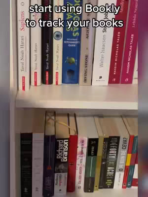 An image of a bookshelf filled with books. The top shelf has a white background with a row of books displaying various titles and authors, with the text overlayed to the top. The bottom shelf features a similar arrangement, showcasing book spines in a variety of colors, hinting at a personal library or collection.