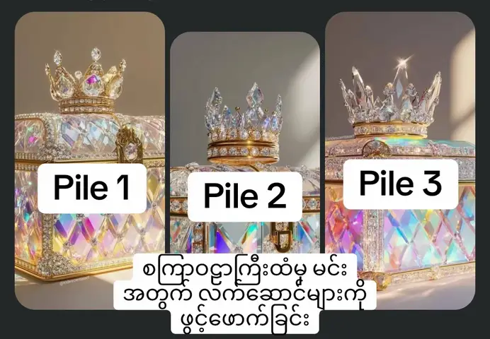 The image is a collage presenting three separate framed images arranged side-by-side. Each image contains a luxurious, ornate box or treasure chest. Each chest is adorned with shimmering jewels and topped with a decorative crown of varying designs. White text is overlaid on each image.