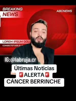 A man with a beard is in front of superimposed red background and text overlay elements. The man is looking up and to the side. The background has the overlay of a news studio.