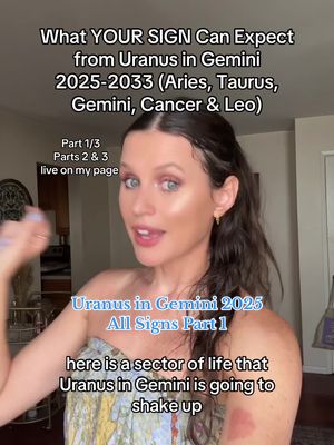 A woman with long, dark hair, light skin, and blue eyes is centered in the frame, slightly angled towards the viewer. Text overlays appear at the top and bottom of the image. She wears gold earrings and a patterned top, and the setting looks like it is inside a home.
