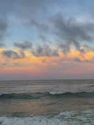 The cover image shows a tranquil scene of the ocean at sunset. The sky transitions from blue at the top to shades of pink and orange near the horizon, suggesting either a sunrise or sunset. Gentle waves roll towards the shore. The water reflects the sunset colors.