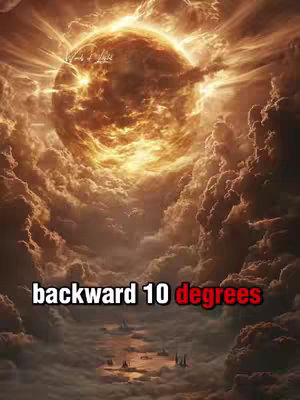 The cover image depicts a fiery, radiant sun suspended in a cloudy, ethereal sky. Below, the text overlayed reads: "backward 10 degrees" in a bold, white font with the word "degrees" in red. The overall composition features dramatic lighting and a sense of the celestial event.