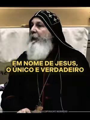 The cover image features a man dressed in religious attire speaking. The text overlayed reads "EM NOME DE JESUS, O ÚNICO E VERDADEIRO" which translates to "IN THE NAME OF JESUS, THE ONE AND TRUE". The visual appears to be from a video.