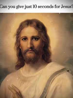 The cover image is a portrait of Jesus Christ, rendered in a classical painting style. Jesus has long, flowing brown hair and a beard, appearing to look directly at the viewer. He is wearing a white robe, and a soft, golden light surrounds him, creating a halo effect. The background is a subtle, neutral tone that highlights the central figure.