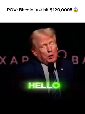 The cover presents a dynamic visual with Donald Trump in the foreground, appearing to react with an open mouth and closed eyes. Text overlays, including "HELLO" are prominent. The scene is set against a dark background.