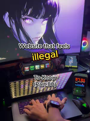The cover image shows a person working on a laptop. The background features a computer screen displaying an anime-style female character with purple eyes, and a secondary screen displays a retro-style graphic. The hands of the person are shown typing on the laptop's keyboard, and the image is generally lit in shades of purple and black.