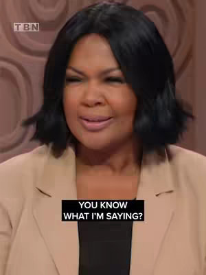 The cover image features CeCe Winans, an African American woman with dark hair, in a medium shot. She is centered in the frame, wearing a light-colored blazer over a dark top. The text overlay, in a black rectangular box at the bottom, reads "YOU KNOW WHAT I'M SAYING?". The background is a blurred, neutral color, suggesting a studio or interview setting. The TBN logo is visible in the top left corner.