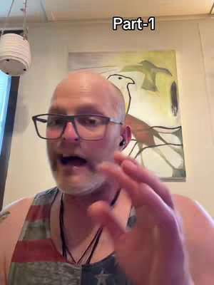 A man with glasses and a bald head is speaking directly to the camera. Behind him is a painting of a bird and leaves. The words 'Part-1' are overlaid at the top.