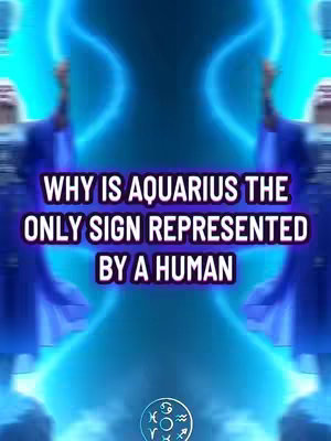 The image features a vertical composition with a blurred, abstract background in shades of blue. In the center, there is overlaid white text, and at the bottom, there's a small circular emblem possibly related to astrological symbols. The text overlay appears to be a question, and the overall aesthetic suggests a modern, digital design used to indicate the zodiac or astrological content.