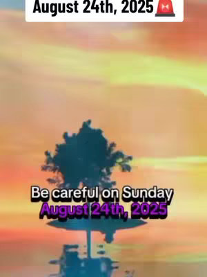 The image features a colorful sky background with shades of orange, yellow, and pink, resembling a sunset. In the foreground, there's a silhouetted tree structure on a pedestal which adds a mysterious depth to the scene. Overlaid on the image are text elements, notably phrases in bold indicating a warning and a date, both in contrasting colors.