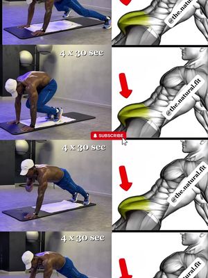 The cover image is a composite of multiple panels. The left side shows a man in an athletic pose, performing an exercise. The right side features anatomical illustrations highlighting muscle groups. Text overlays provide instructions and branding. The color scheme includes blacks, blues, white and a neon yellow.