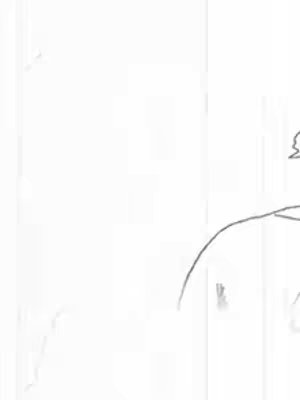 A simple, abstract digital art piece featuring a few lines defining a figure on a white background. The artwork appears to be a basic sketch, suggesting a concept or unfinished work.