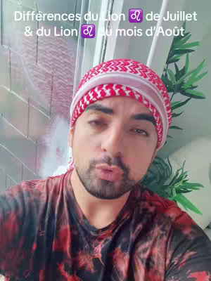 A selfie-style video cover photo featuring a man with a red and white patterned hat, likely a keffiyeh, talking to the camera against a blurred background of a window and some plants to the right. The primary colors are red and black, with the man wearing a tie-dye style shirt. Text in French overlays the top of the image, and he appears to be talking or explaining something.