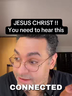 A man with glasses looks toward the camera; overlaid text reads "JESUS CHRIST!! You need to hear this" in a black rectangle. The bottom portion reads "CONNECTED" in a white rectangle.