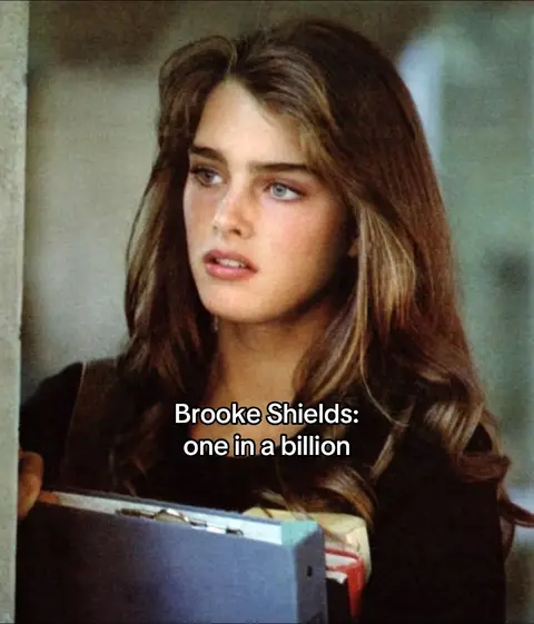 The cover image showcases a close-up of Brooke Shields. She has long, light brown hair and striking blue eyes. She is looking slightly off-camera with a thoughtful expression. A text overlay reading "Brooke Shields: one in a billion" appears in a white font at the bottom of the image.