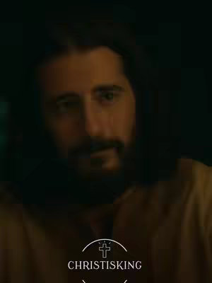 The cover image features a close-up of a man with long dark hair and a beard, likely portraying Jesus. He is wearing a simple, light-colored robe. The lighting is dim, creating a somber and contemplative mood. At the bottom of the image, there's a stylized logo with a cross and the text "CHRISTISKING".