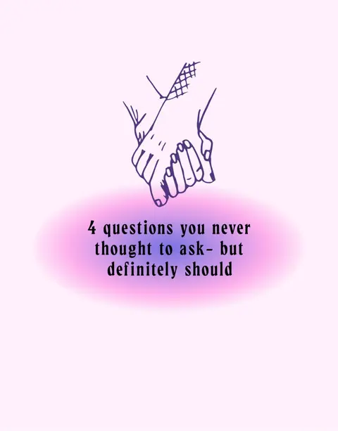 The image features a light pink background, with a central focus on a line drawing of two hands holding each other in a clasped position. Above the hands, there's a visual element that suggests hair or some sort of covering. Below the hands, there's a soft, blurred oval-shaped effect containing the text phrase.