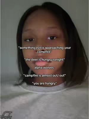 The image is a selfie-style shot of a person with dark hair and eyes, possibly taken indoors. They are looking slightly down and to the side. Overlay text is placed over the image in a sans-serif font, presenting a series of phrases. The overall tones are cool, with neutral lighting on the person's face and a subtle blurring in the background.