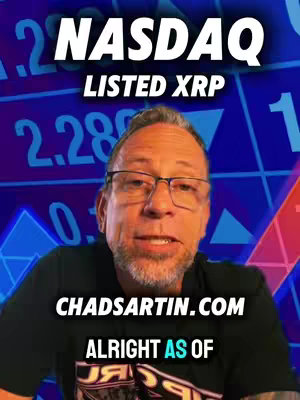 A man in glasses speaks directly to the camera, with text overlays on the image. The background is a blurred business chart.