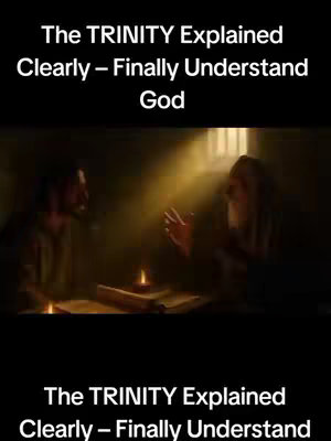 The image shows a dimly lit scene with two figures engaged in a discussion. The figures are positioned on either side of the frame, seated at a table where a lit candle and a scroll are placed. The lighting casts a warm glow in the room, with a beam of light descending from above onto one of the figures. The background suggests an interior space, possibly a room or chamber, with a hint of a barred window, which could imply confinement or a historical setting. The color palette is dominated by dark browns and yellows, giving a rustic and perhaps historical ambiance.