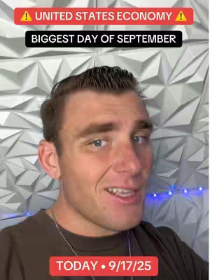 A selfie-style shot of a man in front of a patterned wall. The image has text overlays at the top in red and black, stating the video's topic. The man has short brown hair, blue eyes, and a neutral expression, suggesting a serious or informative tone. At the bottom of the screen, the date is displayed: 9/17/25.