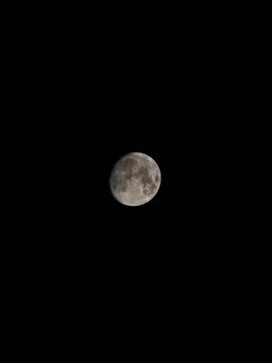 The cover image shows a full moon centered in a completely black sky. The moon appears as a gray sphere with visible craters and textures due to its surface. The high contrast makes the moon the sole focus.